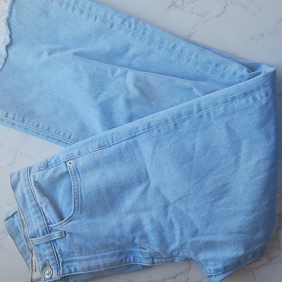 SLVRLAKE Grace Raw Hem High Waist Ankle Wide Leg Jeans 29 - Picture 4 of 12